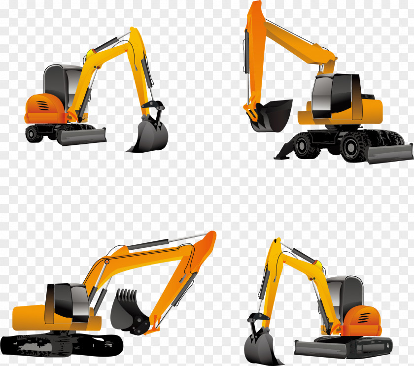 Excavator On The Site Architectural Engineering Heavy Equipment Machine Euclidean Vector PNG