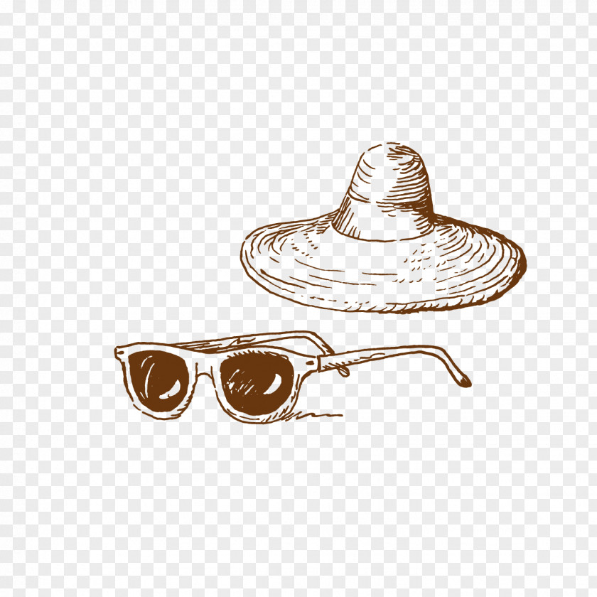 Hat Sunglasses Drawing Poster Illustration PNG