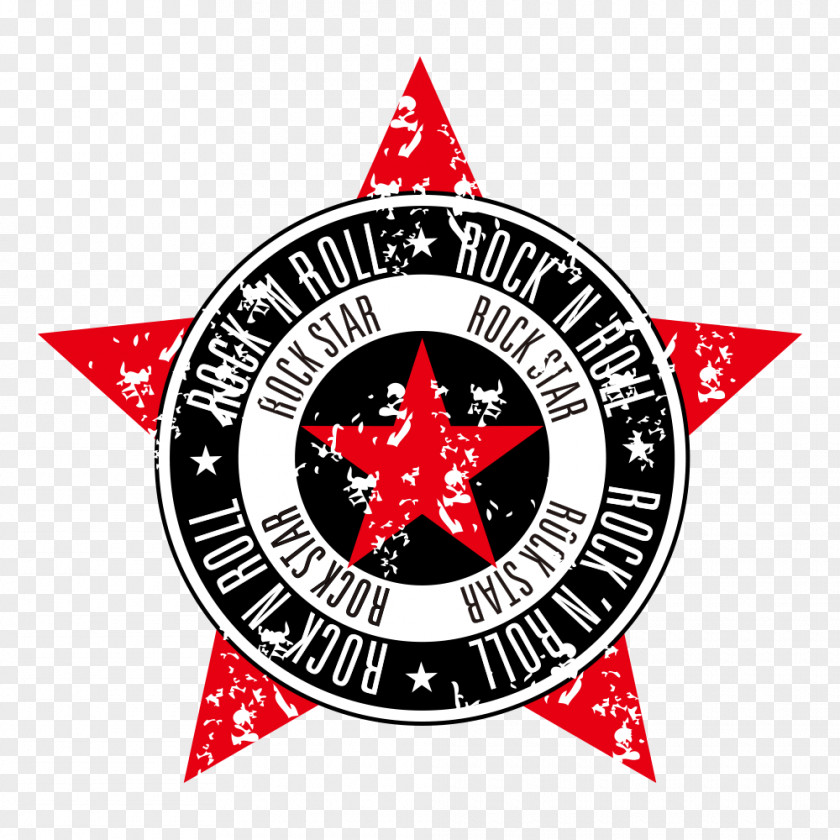 Rock Music Symbol Euclidean Illustration PNG music Illustration, Rock, round black, white, and red n Roll star logo illustration clipart PNG