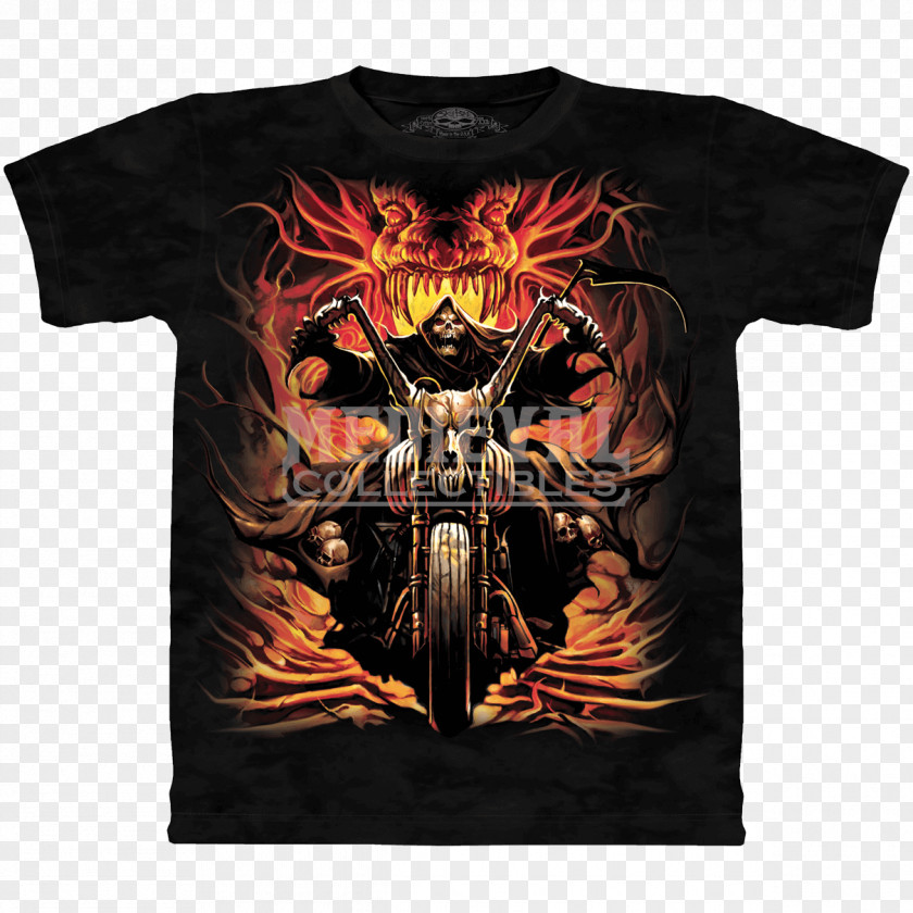 T-shirt Death Motorcycle Human Skull Symbolism PNG