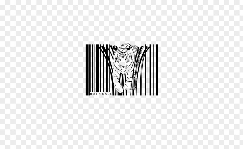 Barcode Design Art Tiger Endangered Species T-shirt PNG