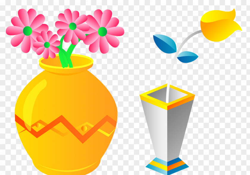 Beautiful Vase Flowerpot Cartoon Clip Art PNG