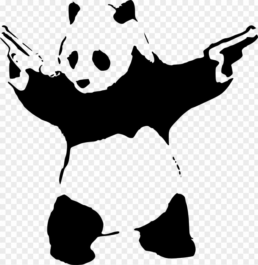 Creative Panda Wall Decal Sticker Stencil PNG