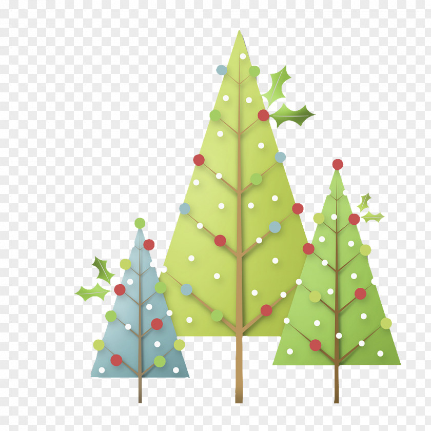 Hand Painted Christmas Tree,Zigzag Common Holly Tree PNG