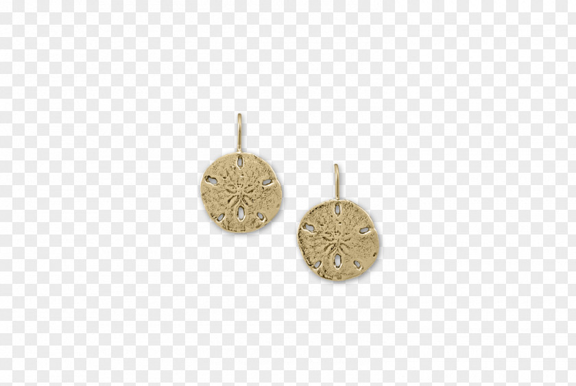 Sand Dollar Locket Earring Silver PNG