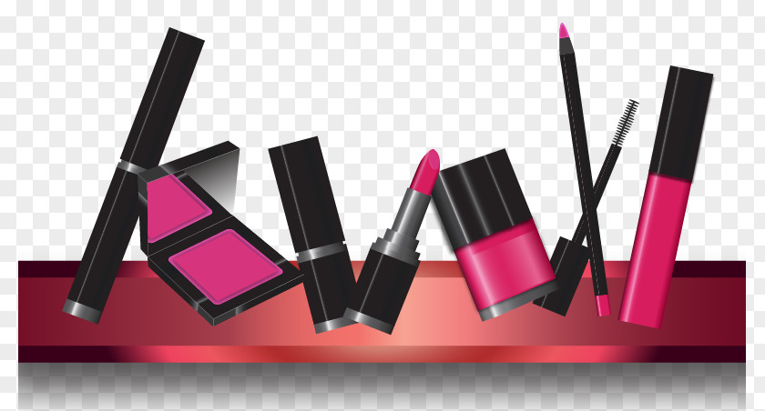 Women Makeup Tools Vector Material Cosmetics Eye Shadow Make-up Artist Lipstick PNG