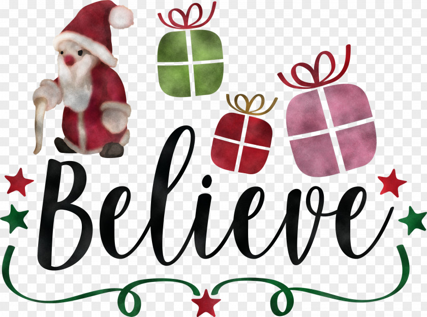 Believe Santa Christmas PNG