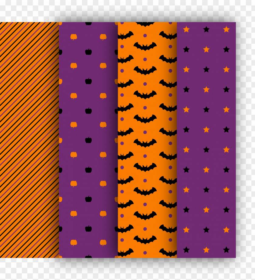 Orange And Purple Halloween Seamless Background Vector Euclidean PNG