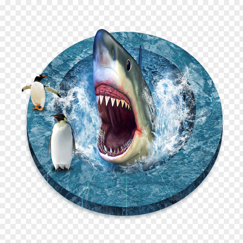 Shark Printing Bathroom Sticker Wall Decal Floor PNG