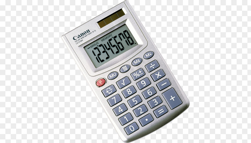 Calculator Canon LS-270H Handheld LS270H LS-120TSG 3813B001 Dark Grey PNG