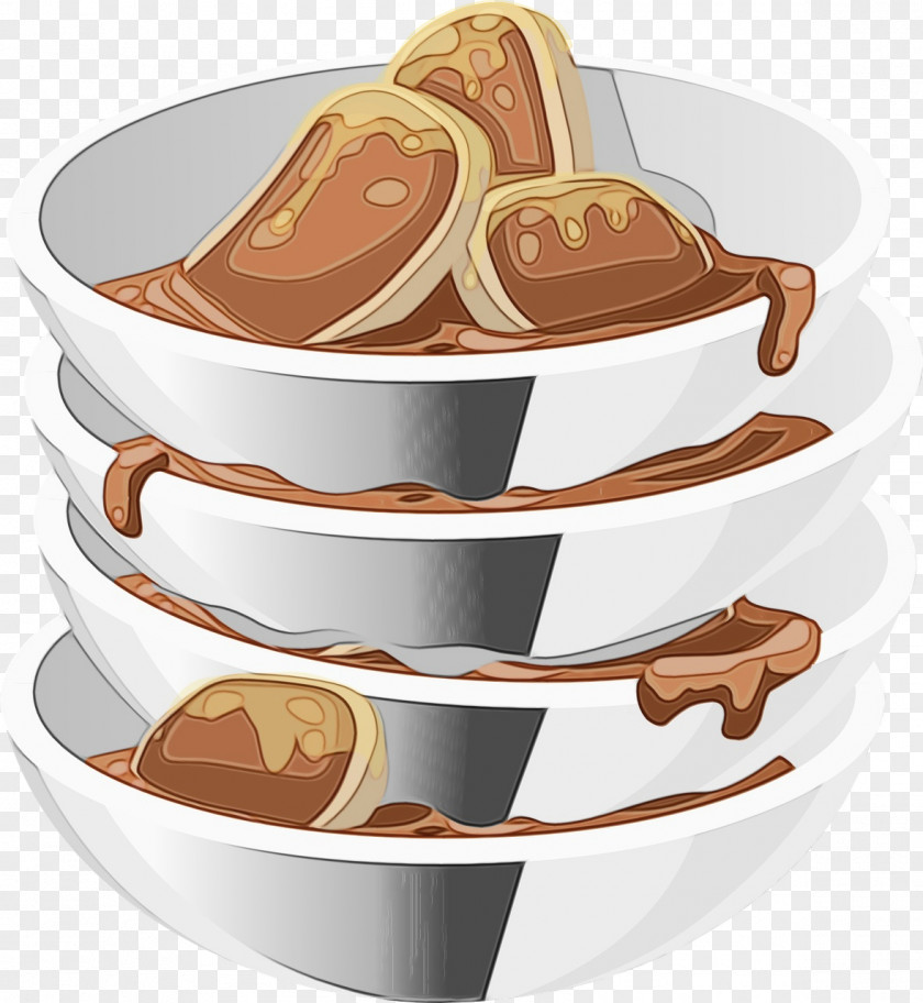 Chocolate Pudding Tableware Junk Food Cartoon PNG