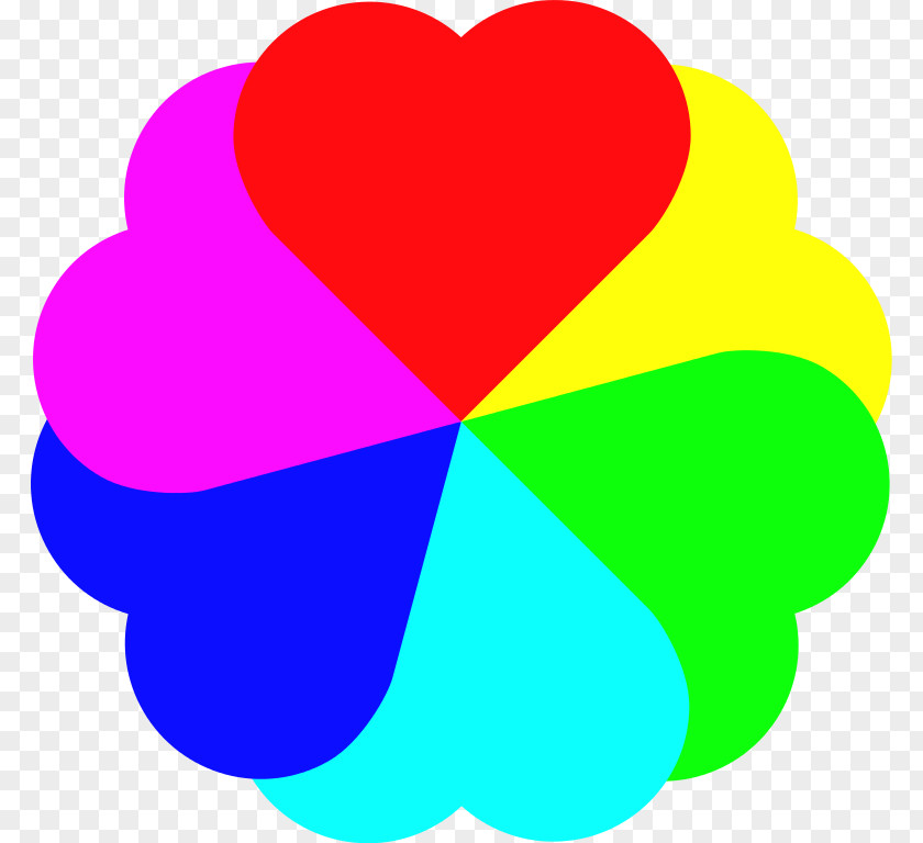 Rainbow Love Heart Color Clip Art PNG