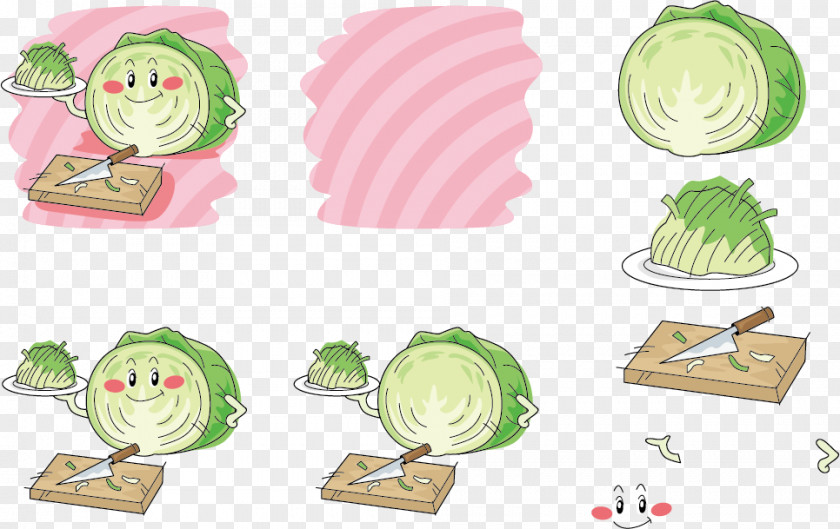 Expression Vector Vegetable Cabbage Q-version Illustration PNG