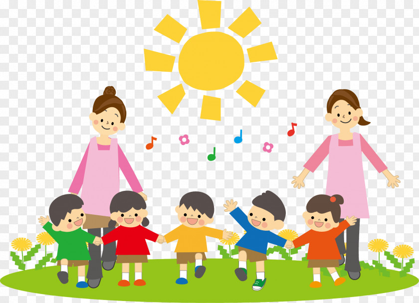 Friendship Community People Social Group Playing With Kids Cartoon Sharing PNG