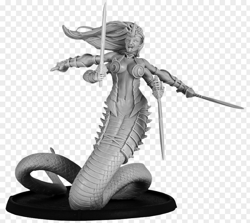 Snake Medusa Figurine Miniature Legendary Creature The Ninth Age: Fantasy Battles PNG