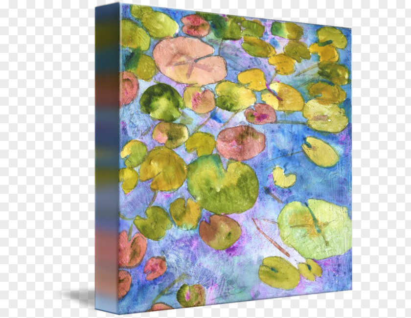 Watercolor Map Painting Art Water Lilies PNG