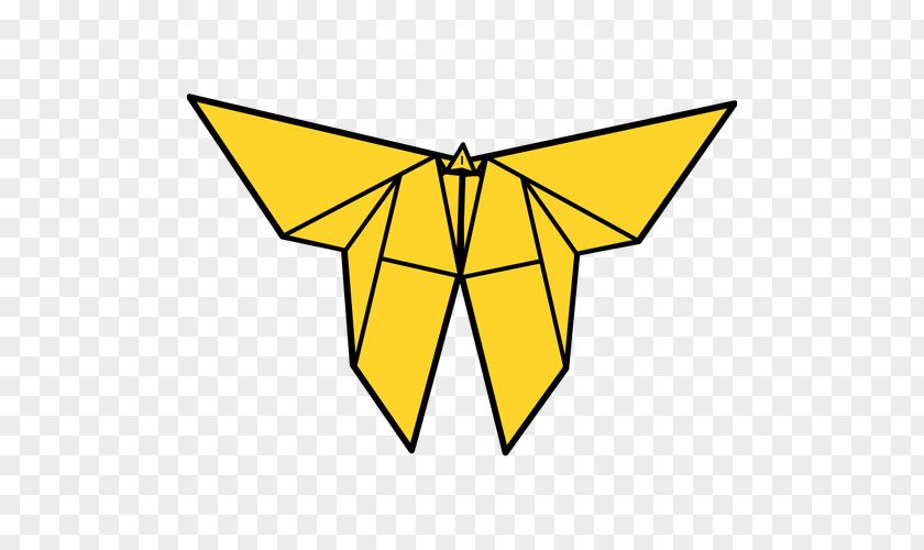 Yellow Origami Crane Butterfly Clip Art PNG