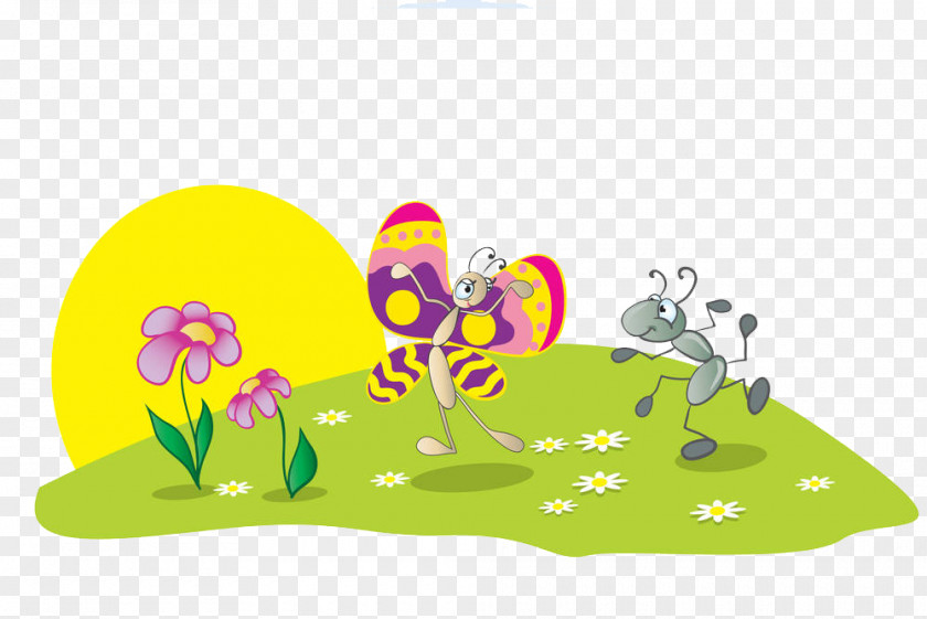 Ants And Butterflies Ant Stock Illustration PNG