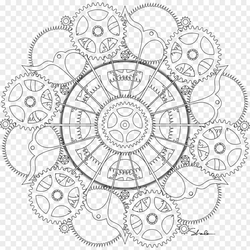 Bicycle With Flowers Coloring Book Steampunk Feminism Mandala Drawing PNG