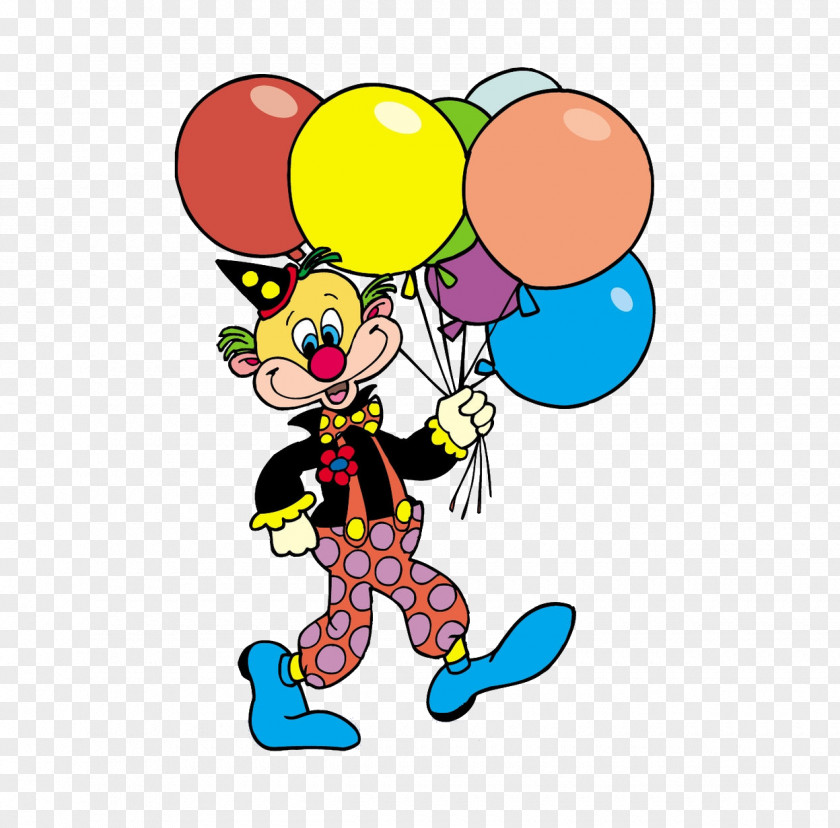 Clown Holding Balloons Circus Birthday Balloon PNG