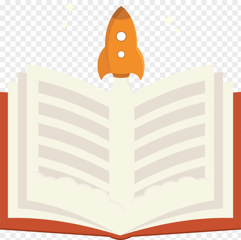 Open Books And Cartoon Rocket Jet Paper Book PNG