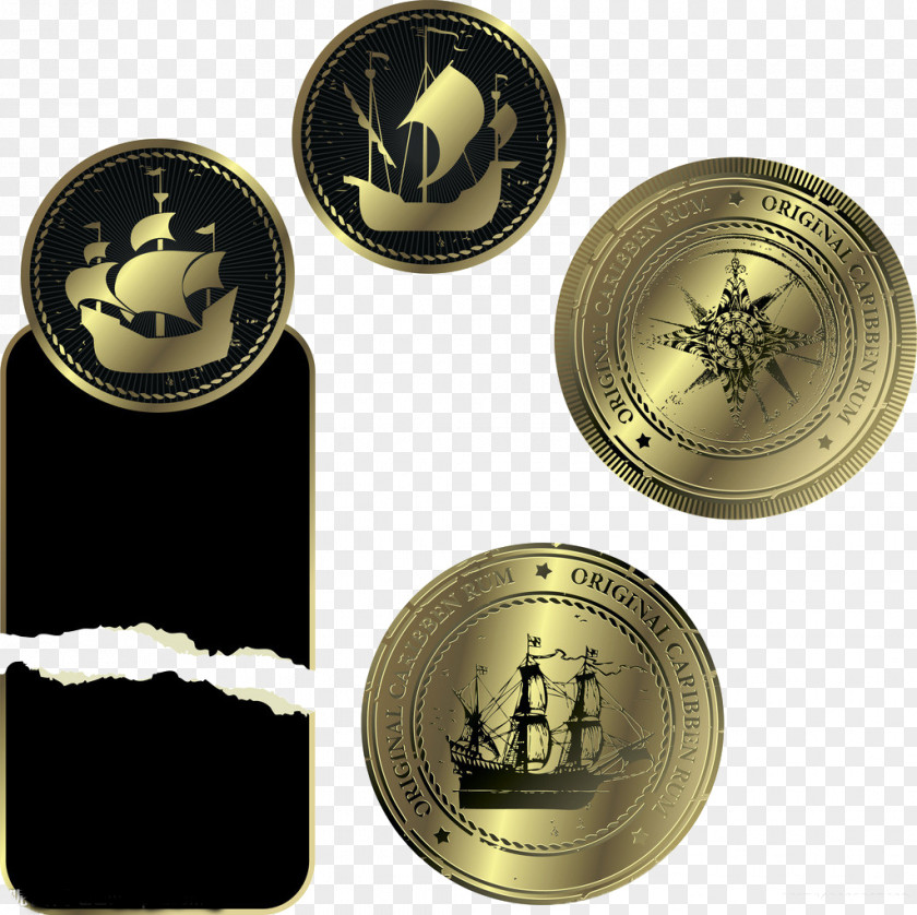 Sailing Commemorative Coins Adobe Illustrator Gold Coin PNG