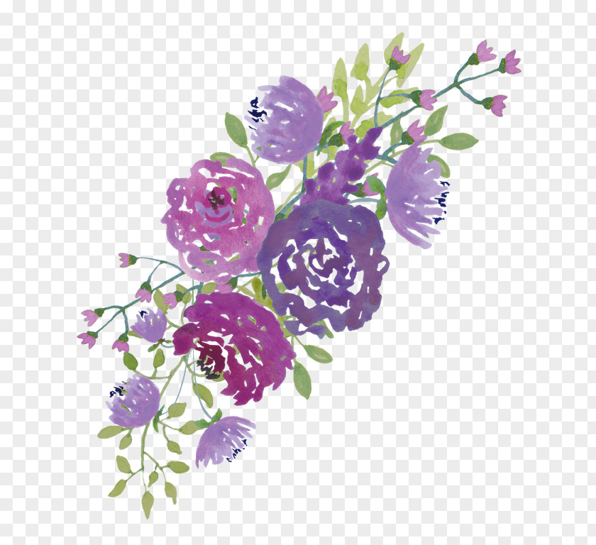 Watercolor Flower Wedding Invitation Watercolour Flowers Purple Clip Art PNG
