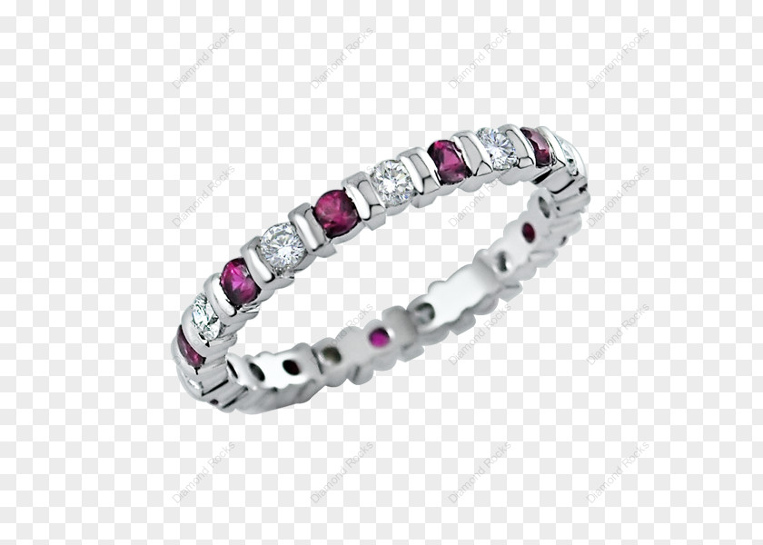 Eternity Ring Ruby Gold Diamond PNG