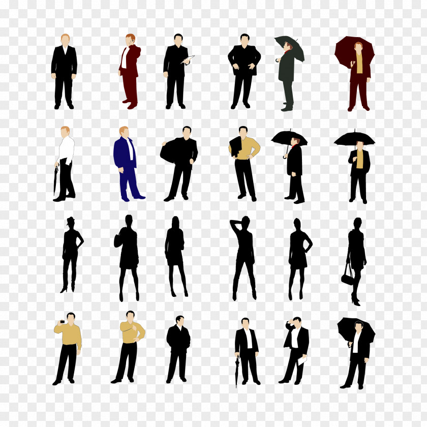 Vector Characters Silhouette Graphic Design PNG