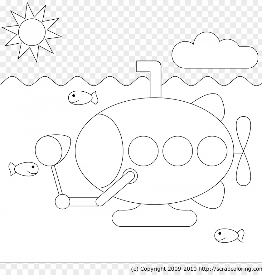 Coloring Book Yellow Submarine Pages For Christmas PNG