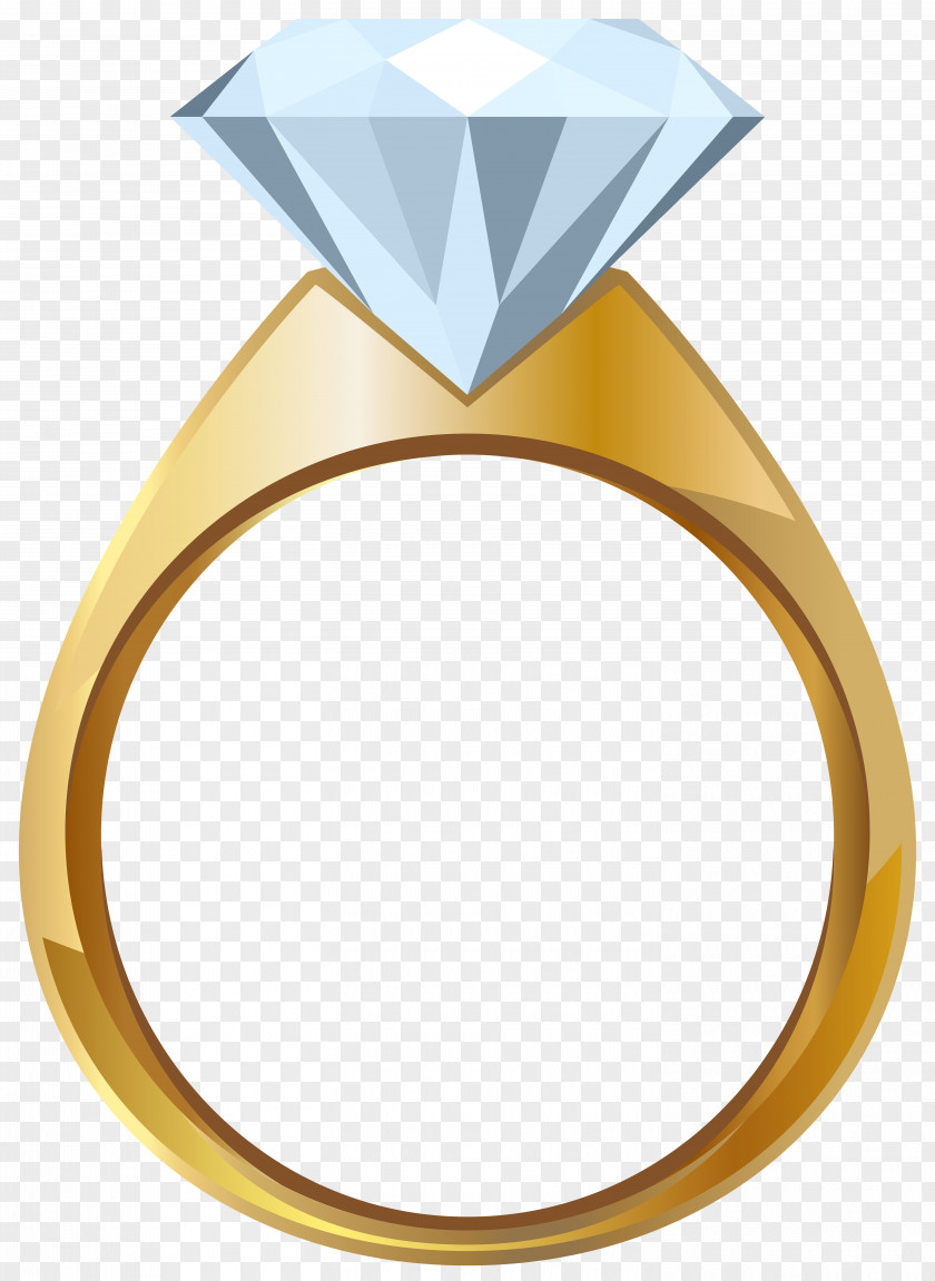 Gold Engagement Ring Transparent Clip Art Image Wedding PNG