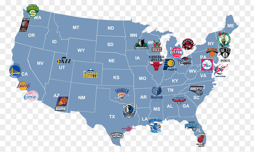 Nba NBA Vector Map Team United States PNG