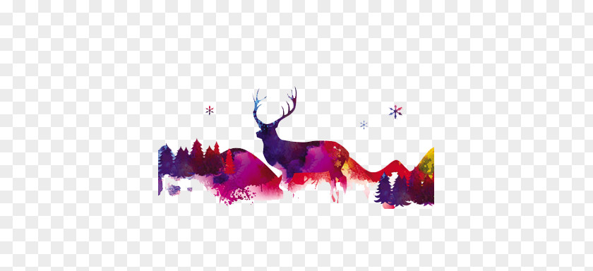 Christmas Reindeer Color Elements PNG reindeer color elements clipart PNG