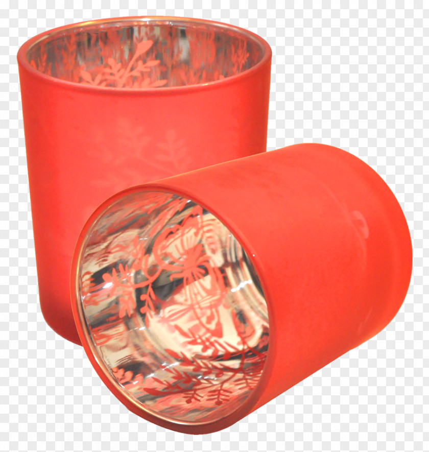 Chrysanthemum Tealight Red Candle Glass PNG