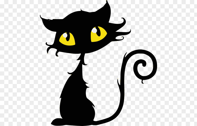 Smile Blackandwhite Halloween Silhouette Cat PNG