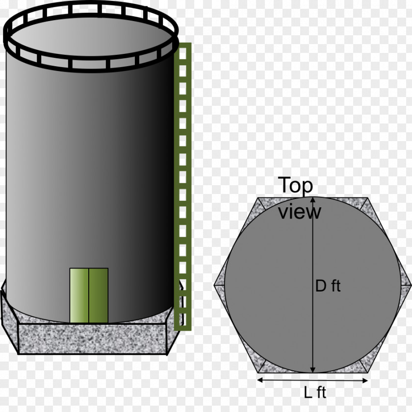 Concrete Foundation Silo Cylinder Grain Angle PNG