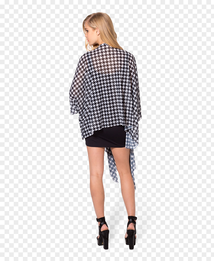 Houndstooth Sleeve Shoulder Poncho Outerwear Costume PNG