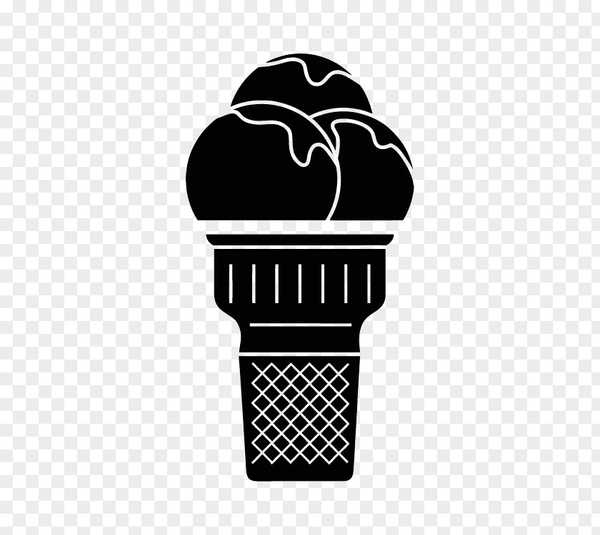 Ice Cream Blackandwhite Cone Background PNG