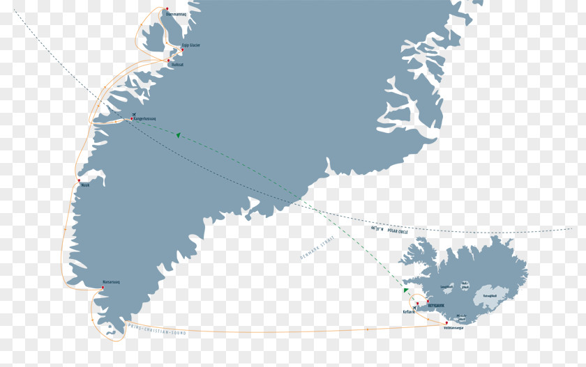 Iceland ProCruises Greenland Map Travel Ocean Diamond PNG