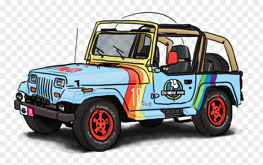 Jurassic Park Jeep Wrangler Sports Car Off-road Vehicle PNG