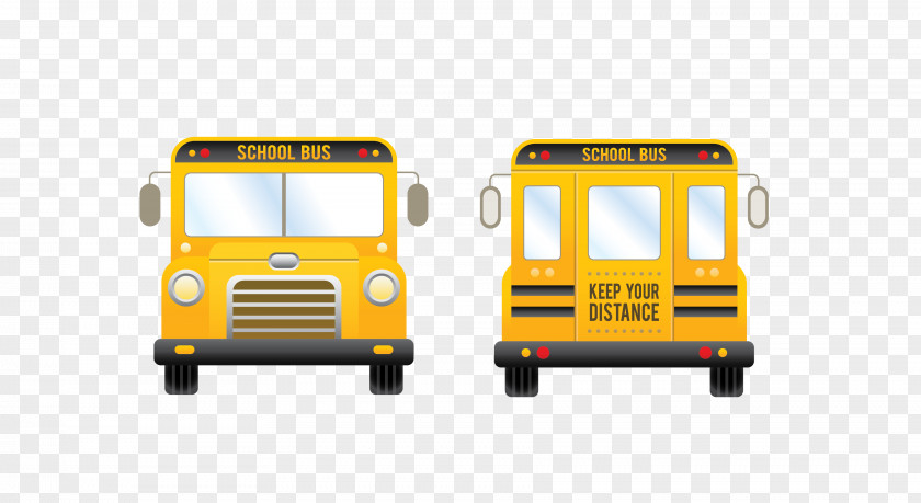 Vector Yellow Front School Bus PNG