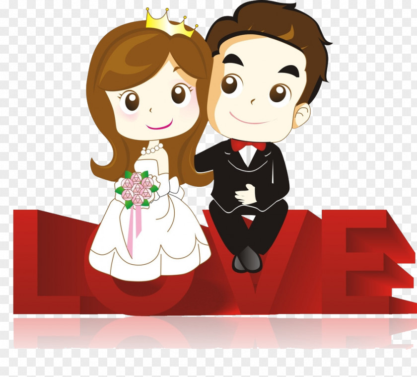 Bride And Groom Marriage Cartoon Wedding Photography PNG