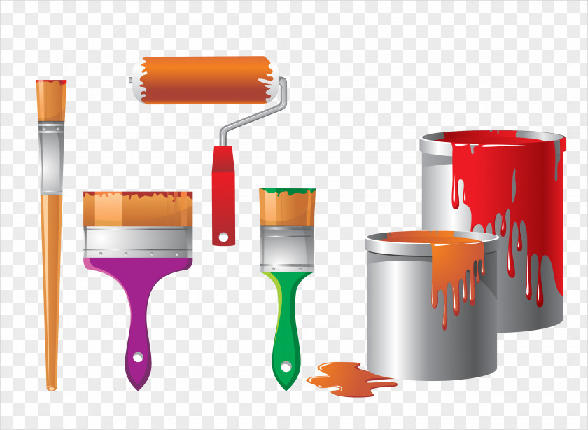 Painting Tools And Paint Bucket Clip Art PNG