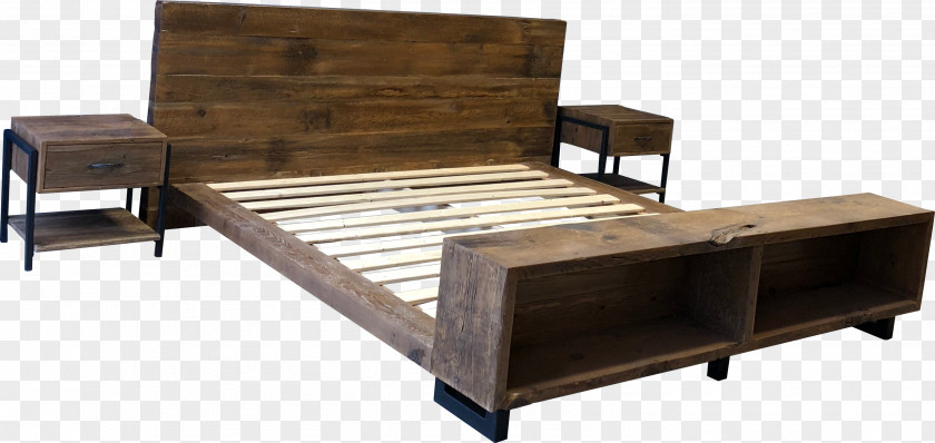 Table Bed Frame Bedside Tables Platform PNG