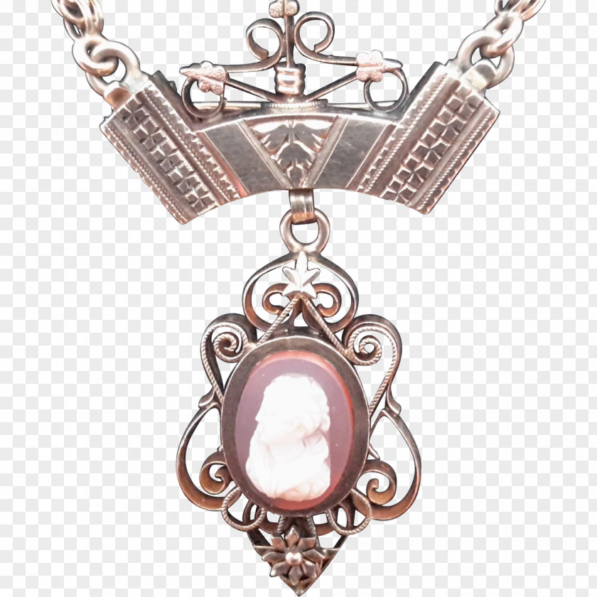 Necklace Locket Victorian Era Brooch Cameo PNG