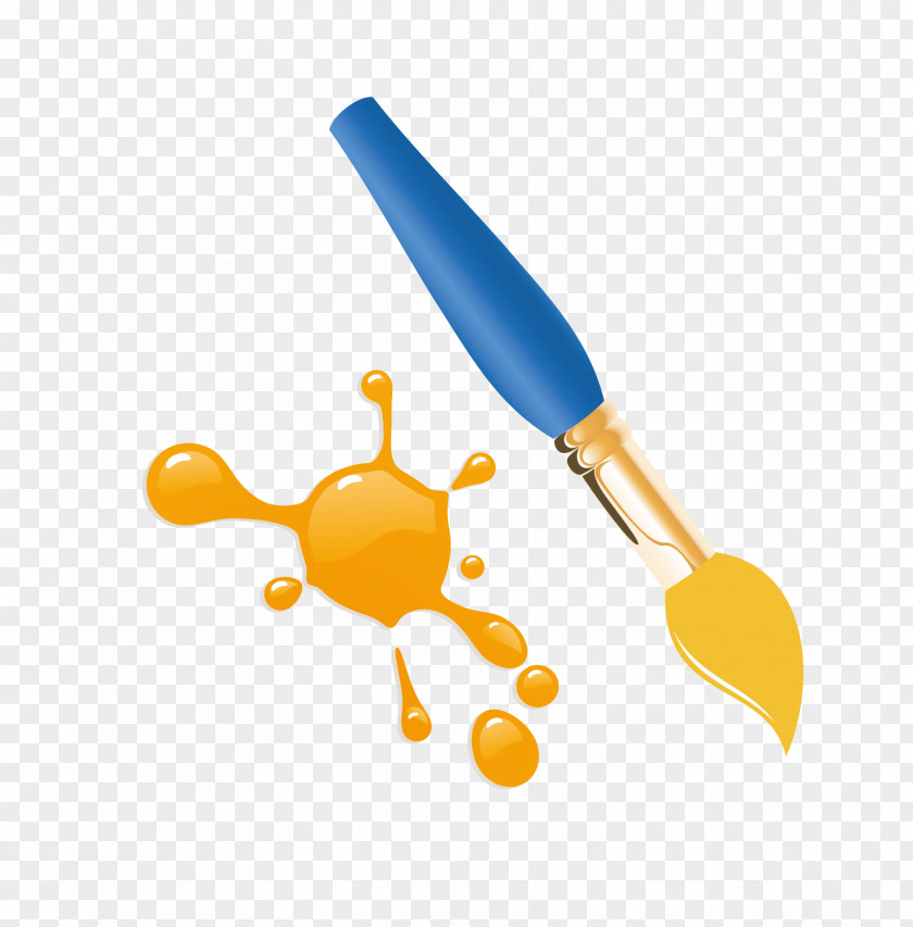 Vector Yellow Paint Pen Brush House Clip Art PNG