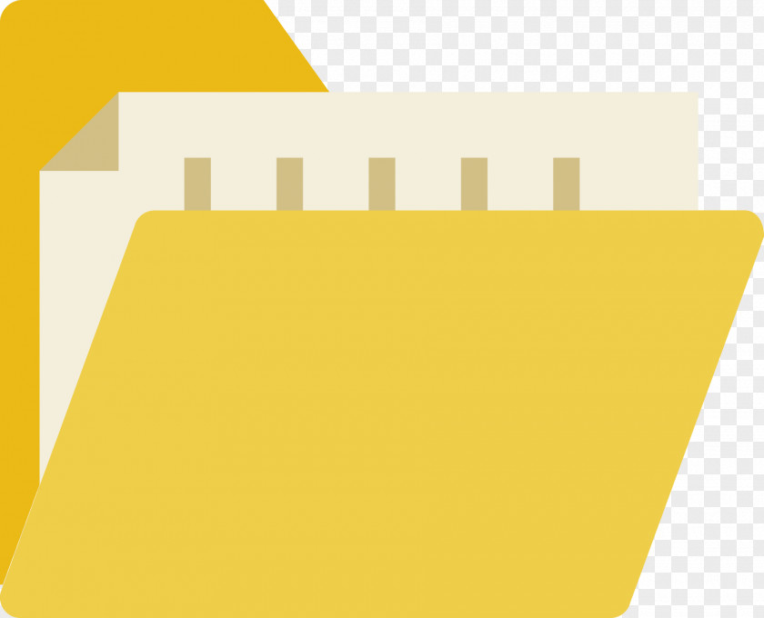 Yellow Folder Paper Angle Font PNG