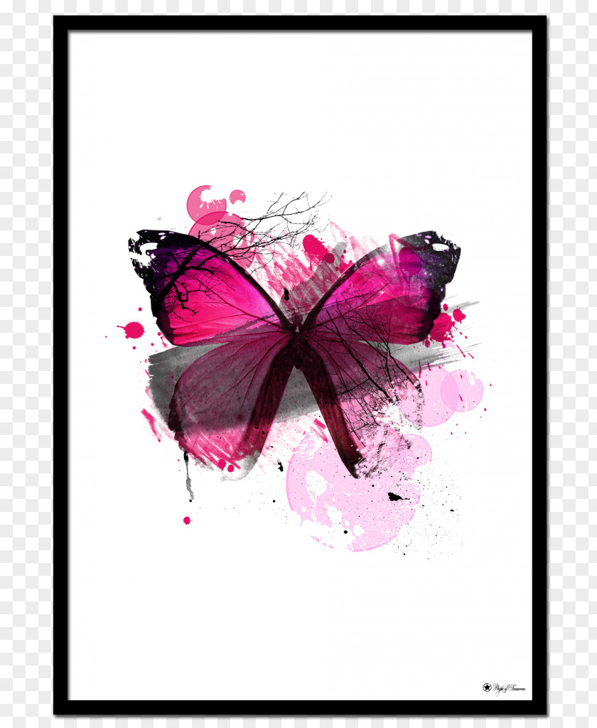 Butterfly Brush-footed Butterflies Poster Illustration Art PNG