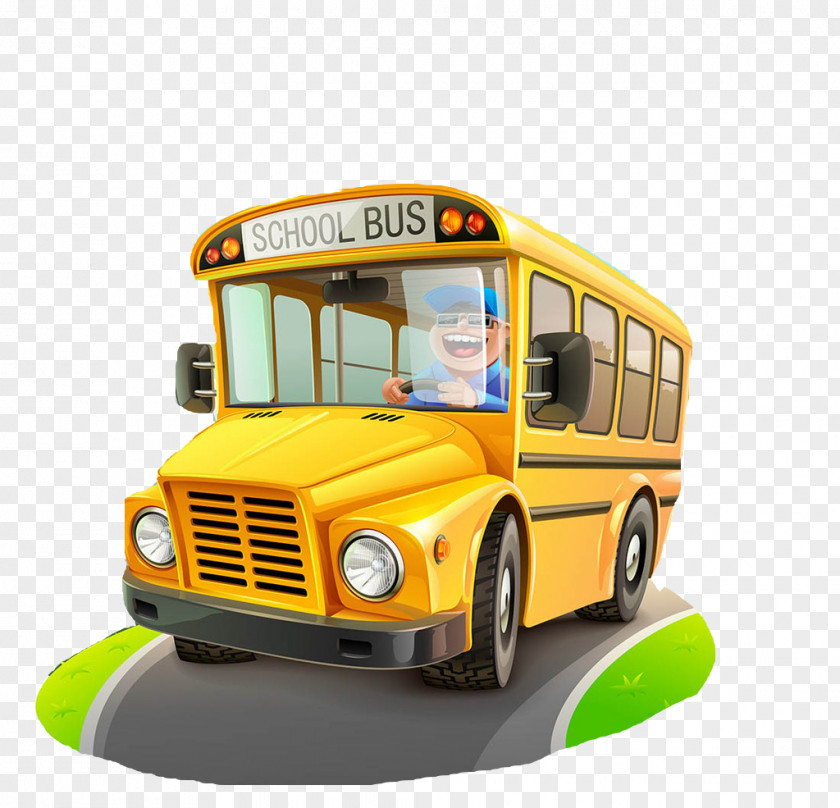 Driving The Bus School Cartoon Clip Art PNG