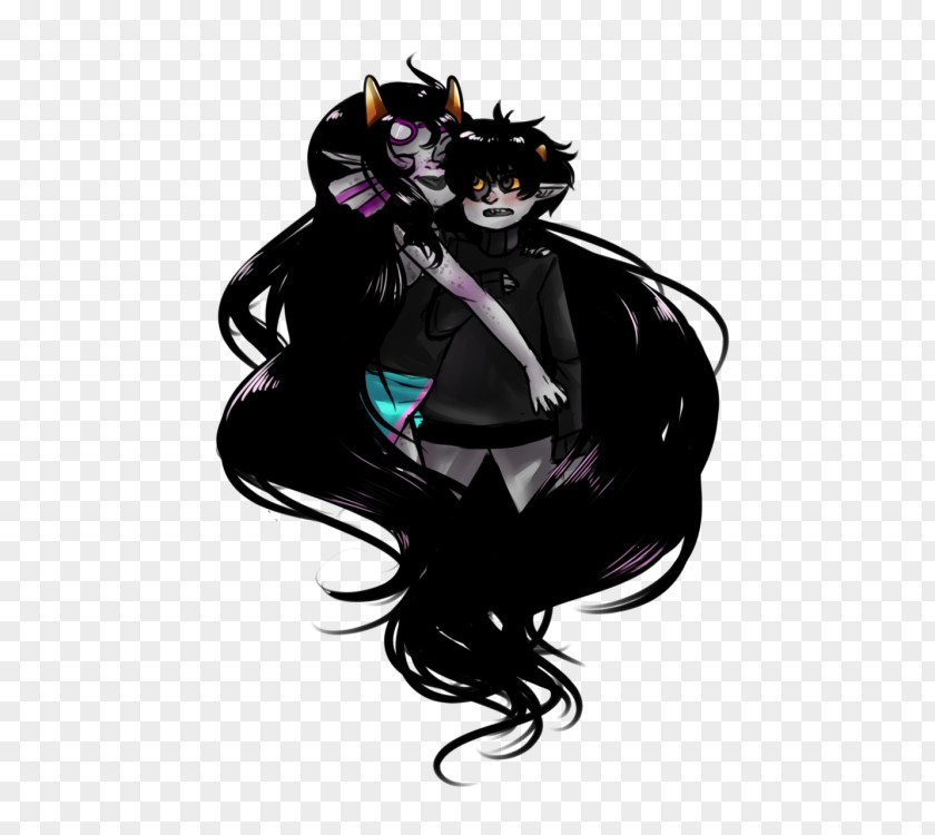 Feferi Peixes Horns Cat Illustration Black Hair Supervillain Purple PNG